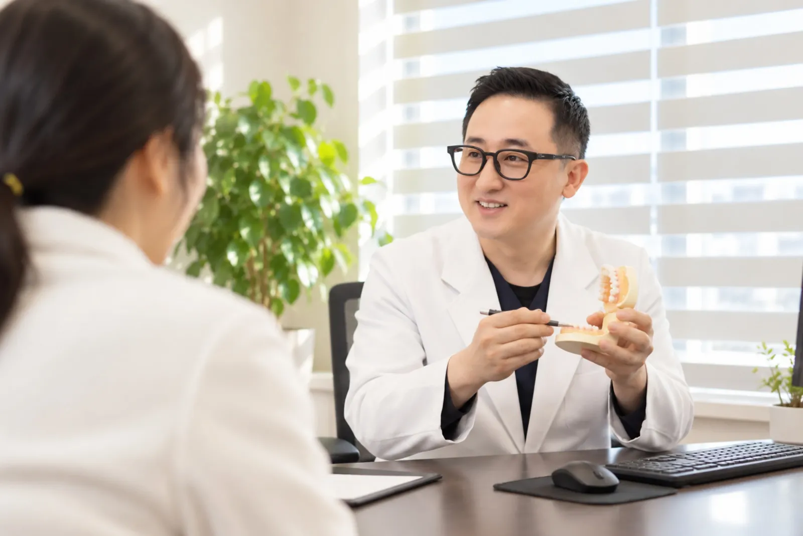 더이로운치과 원장님 진료 상담 모습