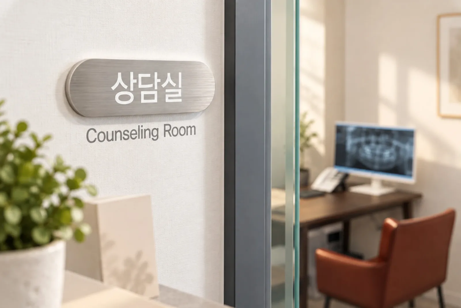 더이로운치과 상담실과 상담 공간